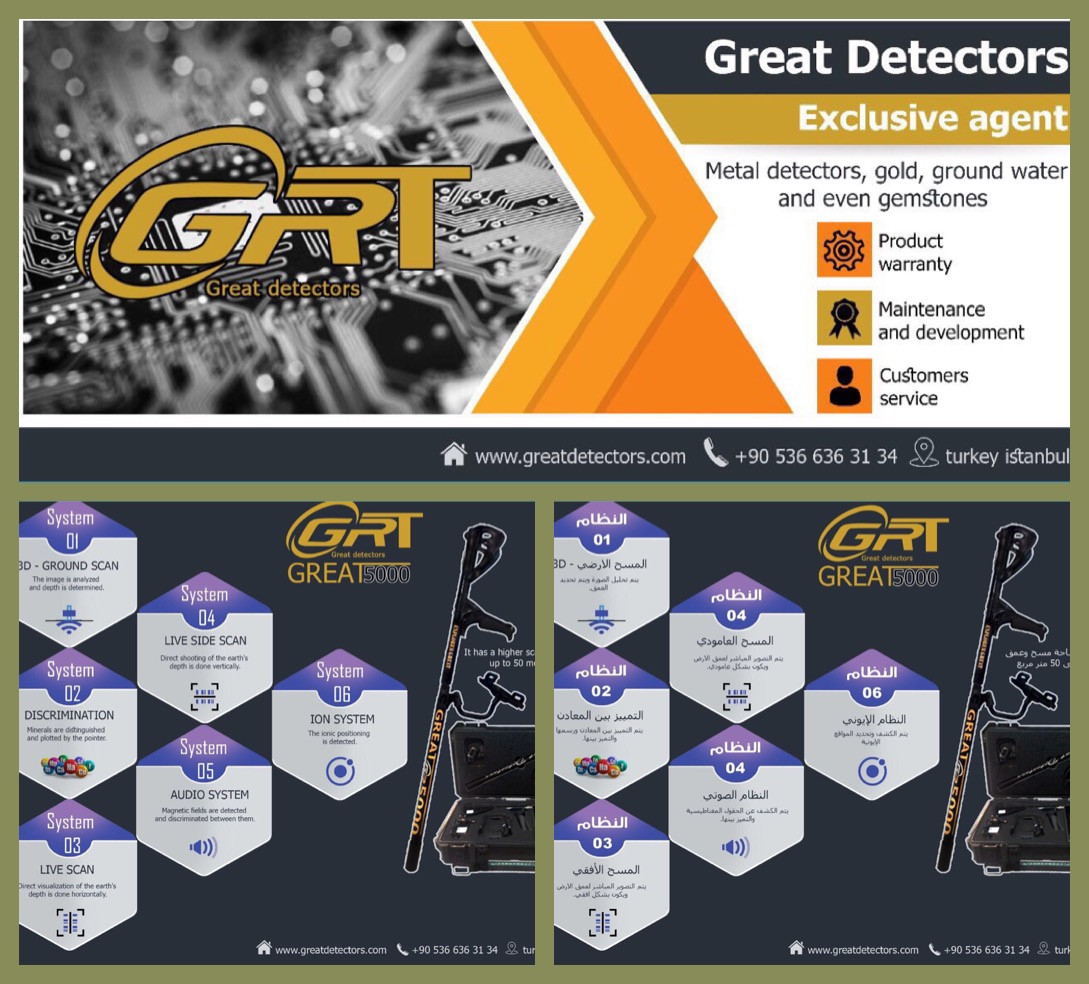 اجهزة الكشف عن الذهب الالمانيه 2018 جريت 5000 GREAT للاتصال : 00905366363134
